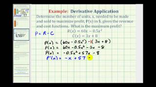 Ex Derivative Application  Maximize Profit [upl. by Upton]