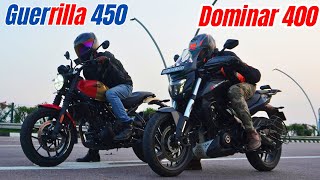 Guerrilla 450 vs Dominar 400 Drag Race [upl. by Ailak]