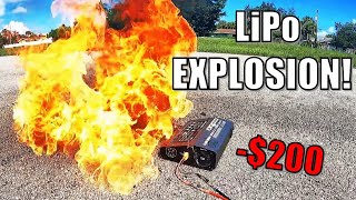 HUGE LiPo FIRE  Battery Explosion How much damage can it do [upl. by Onairelav]