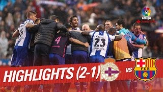 Resumen de Deportivo de la Coruña vs FC Barcelona 21 [upl. by Hannahoj]