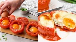 Pomodori ripieni con uova e formaggio una ricetta saporita e facilissima da preparare [upl. by Anib]