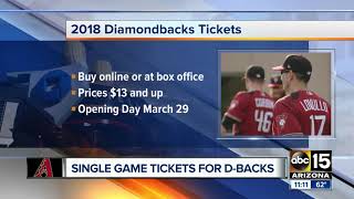 Arizona Diamondbacks singlegame tickets on sale Monday [upl. by Yedoc]