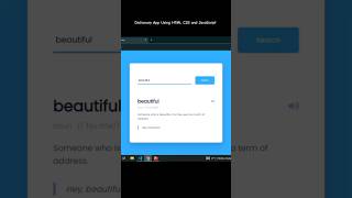 Dictionary App Using HTML CSS and JavaScript Comments for full video [upl. by Liahkim]