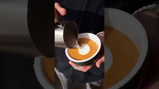 Latte Art Heart ❤ latte latteart coffee barista youtubeshorts [upl. by Akibma]