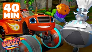 Blaze DEFEATS Robot Baker with his Power Tires 🛞  40 Minutes  Blaze and the Monster Machines [upl. by Hsetih]