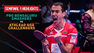 PBG Bengaluru Smashers v Athlead Goa Challengers  IndianOil UTT 2024  Semi Final 1  Highlights [upl. by Ahsikat]