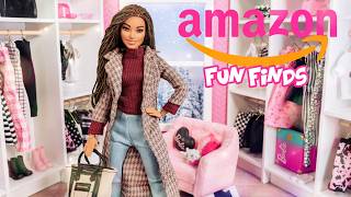 Does It Fit Barbie Trying on Amazon Fashion Packs  Coats Tops Sweaters [upl. by Tena]