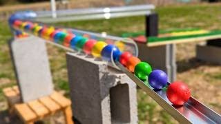 Marble Run ASMR ☆ Handmade gimmicks and the relaxing sounds of rolling balls [upl. by Mota]