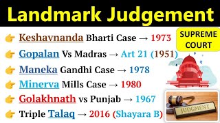 Landmark Judgement Of Supreme Court  Landmark Case On Constitution  Important Case  2023 [upl. by Bozovich]