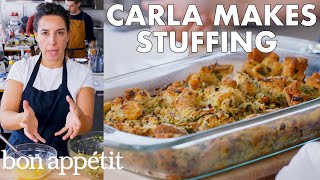 Carla Makes Thanksgiving Stuffing  From the Test Kitchen  Bon Appétit [upl. by Ayomat]