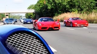 Ferrari Motorway Convoy  Enzo  F40 [upl. by Aeduj69]