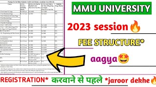 quotFEE STRUCTURE of MMU UNIVERSITYfull detail all department🙏 [upl. by Fredkin]