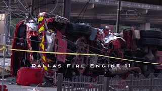 Four Dallas Firefighters Rescued From Engine 11 Wreckage In Downtown Dallas [upl. by Georgeanne]