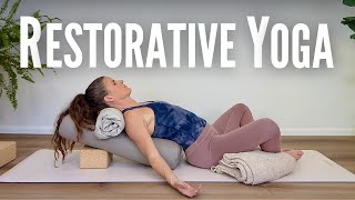 30 Min Restorative Yoga Journey With Bolster amp Props [upl. by Lerner]