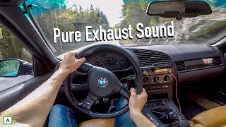 RAW POV EXHAUST SOUND BMW E36 325i Racing the Road [upl. by Enimzaj]