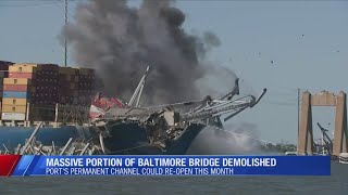 Massive portion of Baltimore Bridge demolished [upl. by Binette]