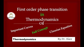 First order phase transition in Thermodynamics  Detailed explanation amp important plots Lecture 11 [upl. by Nezah]