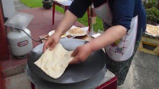 cooking Gozleme with Emine Teyze gozleme yapiyor [upl. by Hannaoj]