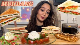 MUKBANG CЭНДВИЧИ 🥪 БУРАТТА 😍 ЭКЛЕР 🍰 КАК БЫТЬ ПОЗИТИВНЫМ 🤨 НАШИ ЭМОЦИИ ДЕПРЕССИЯ 👹 [upl. by Hairej]