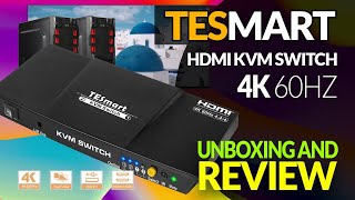 TESmart Dual 4K HDMI KVM Switch  Unboxing And Review [upl. by Bunch]