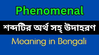 Phenomenal Meaning in BengaliPhenomenal Mane Ki Phenomenal Explain in Bengali [upl. by Attenoj222]