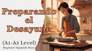 Preparando el Desayuno  Spanish Story for Beginners A1A2 with English Subtitles [upl. by Cattan594]