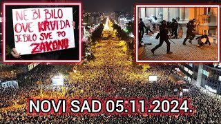 SERBIA Demonstrations and brawl in Novi Sad due to the recent tragedy  05112024 [upl. by Main]