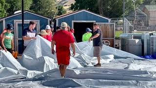 Installation  Fabric Spreading  Broadwell Air Domes [upl. by Magee]