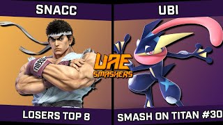 Snacc Mii GunnerRyu vs Ubi Greninja  Smash on Titan 30 [upl. by Gnen]