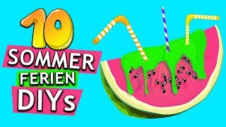 10 DIY´s gegen LANGEWEILE in den SOMMERFERIEN  Deko Antistress Slime Origami  Sommerferien 2018 [upl. by Burgener]