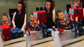 Transforming Birthday Cake  Optimus Prime [upl. by Haem775]