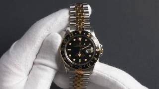 Rolex GMTMaster Model 16753 Black Watch Review  Bobs Watches [upl. by Ilam]