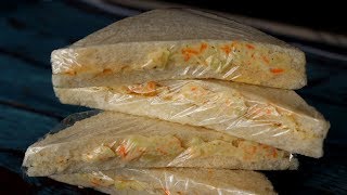 Veg Mayonnaise Sandwich Recipe  2 minute easy and tasty veg sandwich recipe [upl. by Nannerb]