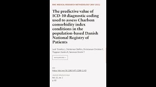 The predictive value of ICD10 diagnostic coding used to assess Charlson comorbidity   RTCLTV [upl. by Calv]