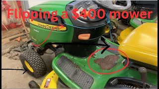 Restoring amp Flipping a 400 D130 John Deere Lawn Mower Tractor to Like New Complete Rebuild [upl. by Tewell]