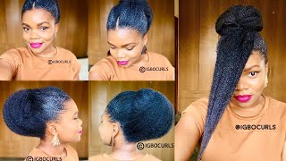 4c Protective Hairstyles for Growth and Work WITHOUT Weave IGBOCURLS [upl. by Ynaoj]