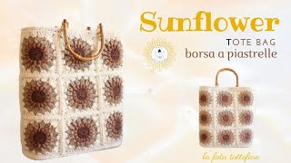 TUTORIAL Borsa piastrelle uncinetto quotSunflowerquot [upl. by Omor]