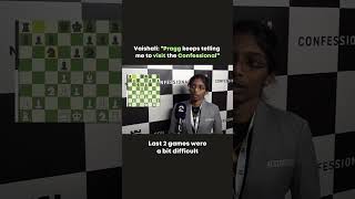 Pragg Keeps Telling Vaishali to Visit The Confessional chess shorts praggnanandhaa [upl. by Bailie]