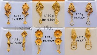 latest gold small stud earrings designs 2024 with weight amp price  new daily use stud earringsampnew [upl. by Annaitat210]