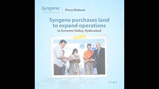 Syngene purchases land to expand operations in Genome Valley hyderabad drugdiscovery tpd [upl. by Dambro]