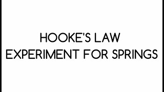 HOOKES LAW Experiment for Springs  IGCSE Science Lab Experiments [upl. by Sidonie115]