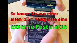 Interne Festplatte 25quot zu externer Festplatte umbauen [upl. by Atikan]