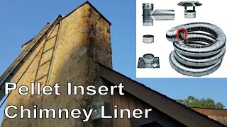 Pellet Stove Insert Chimney Liner Installation [upl. by Ner304]