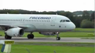 Freebird A320 und Sky Airlines B737900 at Friedrichshafen Airport HD [upl. by Ariamo]