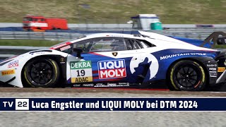 MOTOR TV22 Luca Engstler im LIQUI MOLY Lamborghini beim Saisonstart der DTM 2024 [upl. by Kristien]