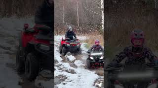 Квадропоездка с дочкой по первому снегу cforce520l cfmoto atv firstsnow offroad квадродети [upl. by Aiht447]