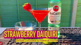 Easy Cocktails at Home Fresh Strawberry Daiquiri [upl. by Ardnot305]