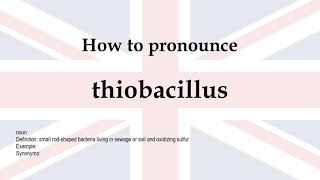 How to pronounce thiobacillus  meaning [upl. by Suelo732]