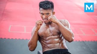 Buakaw Strength Training for Muay Thai  Muscle Madness [upl. by Mw462]