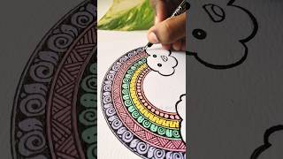 Draw an easy mandala with me 🎨🌈 art shorts colors drawing pastel [upl. by Alamap445]